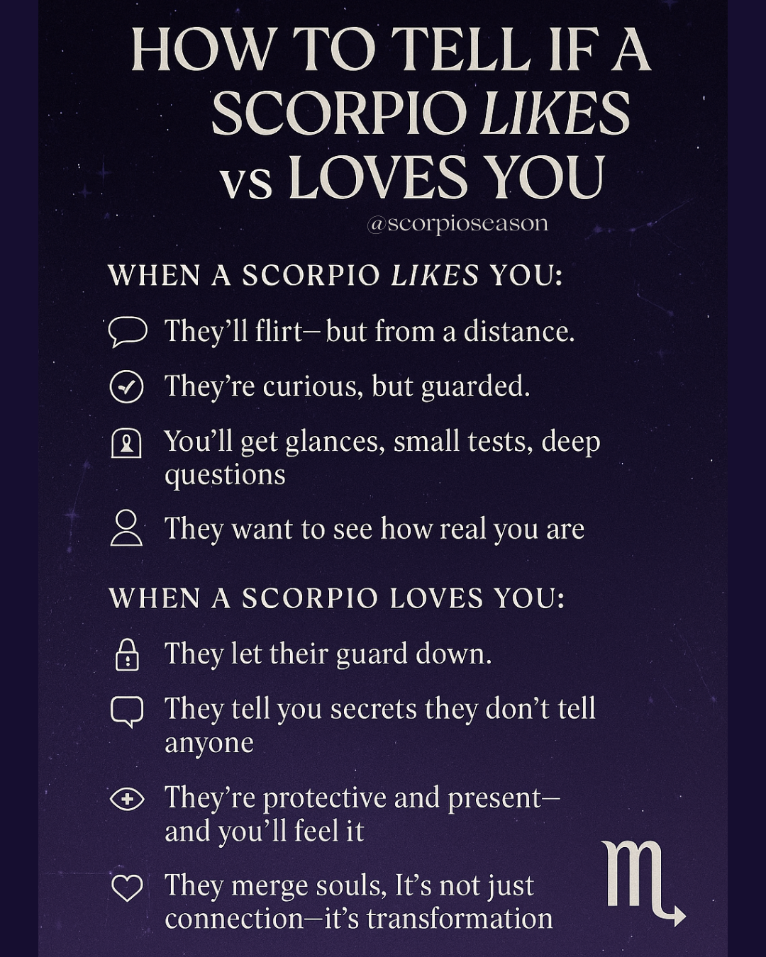 How to Tell If a Scorpio Likes You vs. Loves You